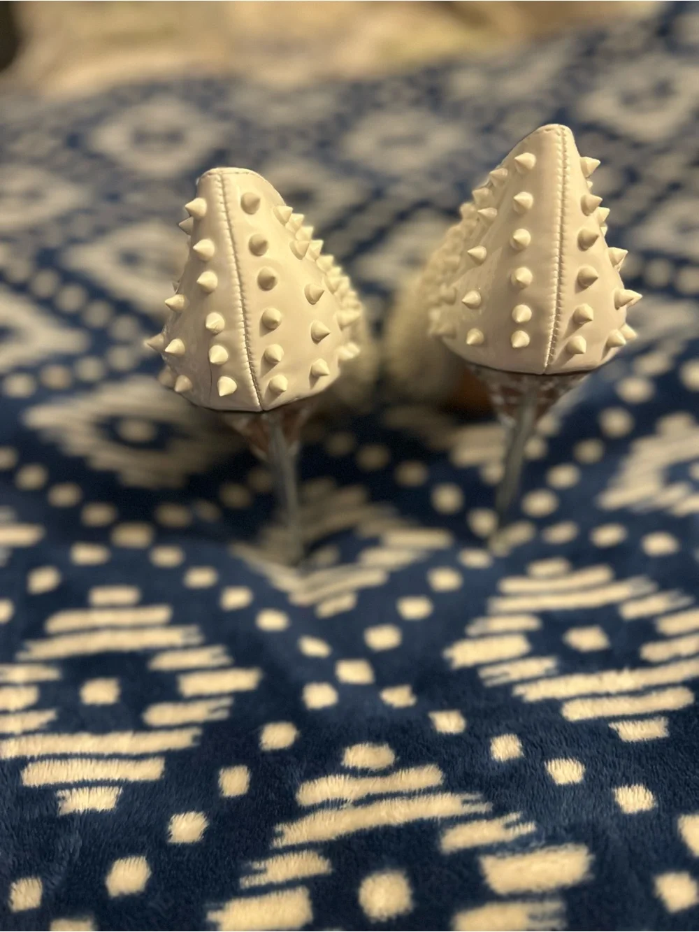 Gorgeous White Pointed Spike heels